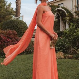 Show Me Your MuMu Strapless Coral Dress
